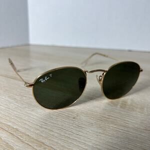 Ray-Ban RB3447 Round Metal 001/58 Sunglasses READ DESC Gold 50-21-145 Italy